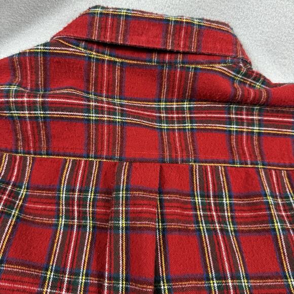 L.L.Bean XL Tall Red Tartan Plaid Flannel Shirt 100% Cotton Long Sleeve Outdoors - Picture 6 of 14